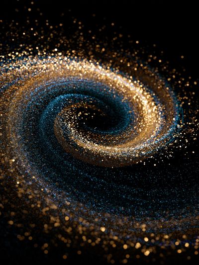 Golden Cosmic Spiral Abstract Poster. poster print
