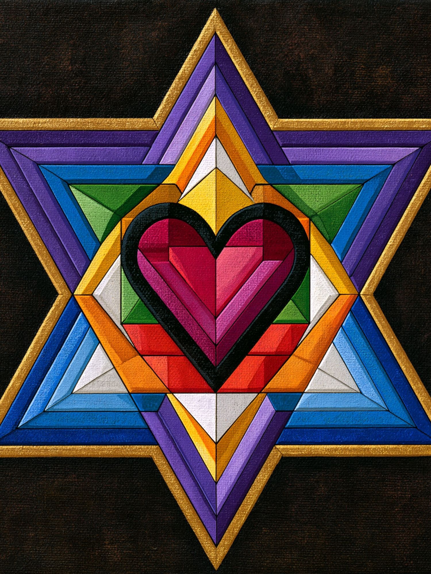 Rainbow Heart Star Abstract Poster. poster detail