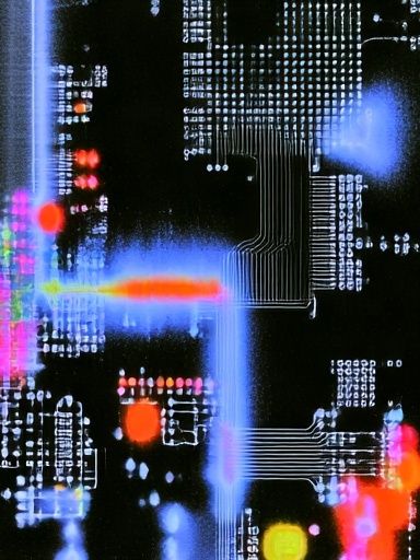 Neon Circuit Abstract Poster. poster detail