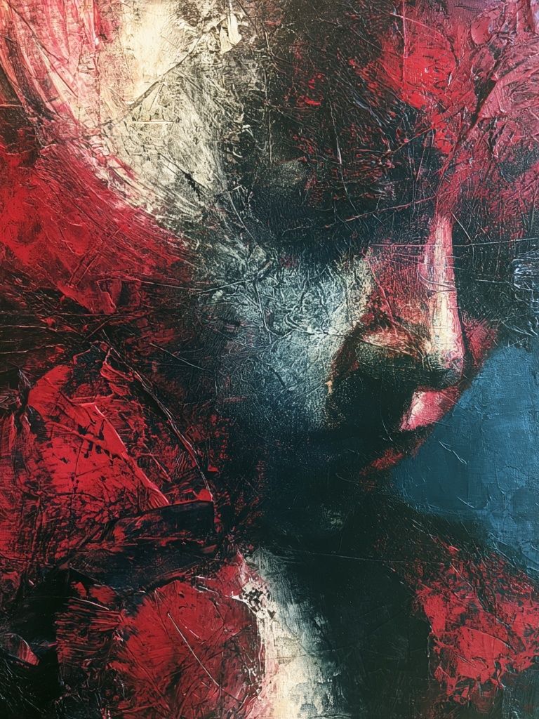 Crimson Noir Abstract Print. poster — abstract art
