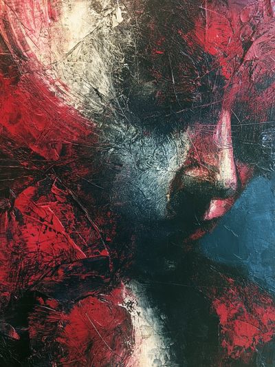 Crimson Noir Abstract Print. poster print