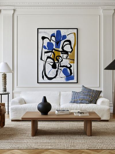 Abstract Blue and Black Line Poster. poster