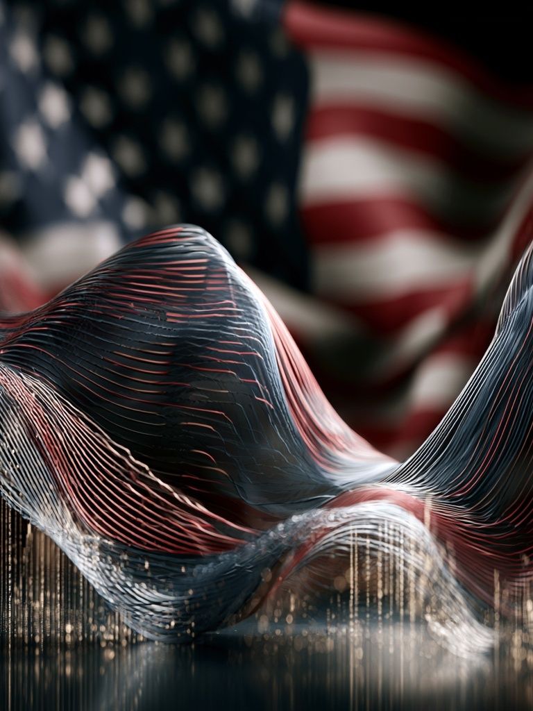 American Wave Abstract Poster. poster — abstract art