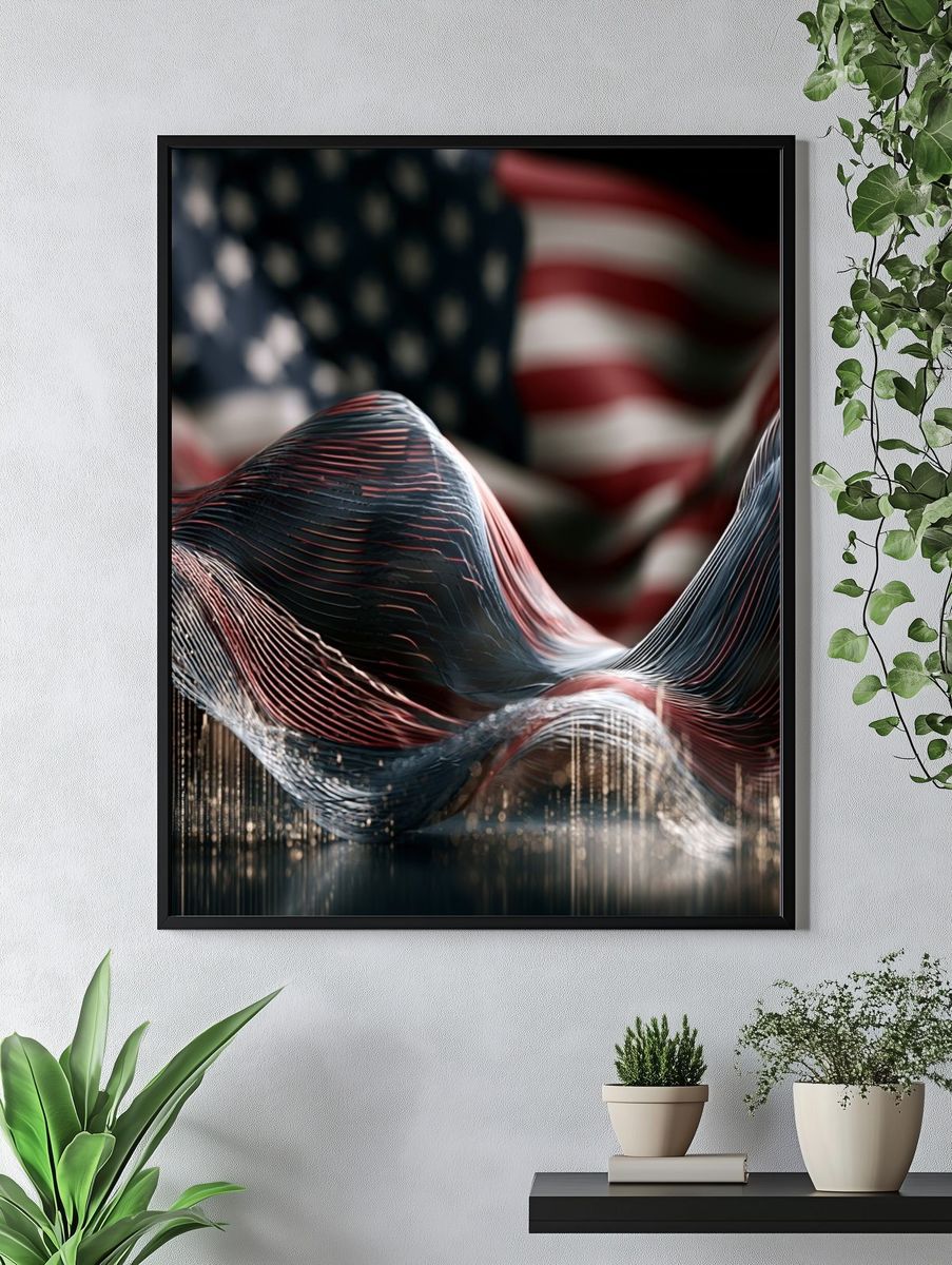 American Wave Abstract Poster. — room view 4
