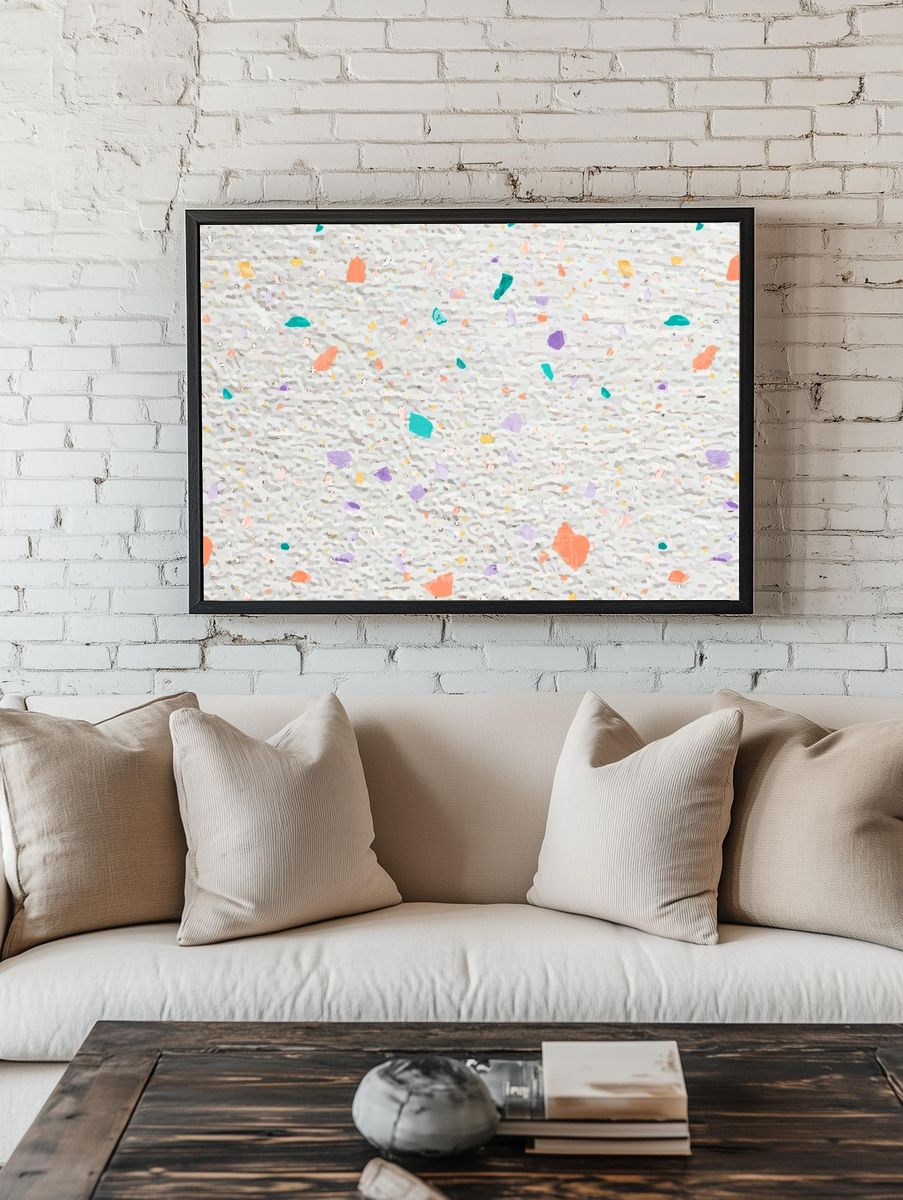 Neon Abstract Bloom Poster. — room view 1