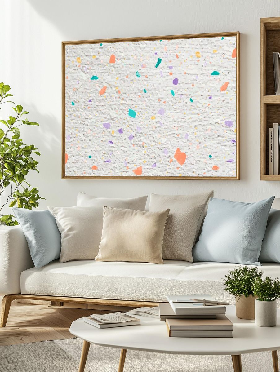 Neon Abstract Bloom Poster. — room view 2