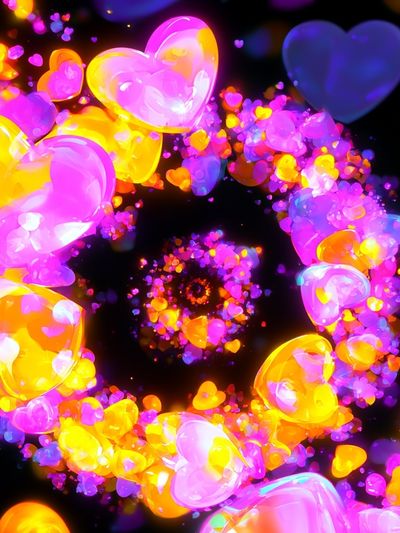 Neon Heart Spiral Poster.