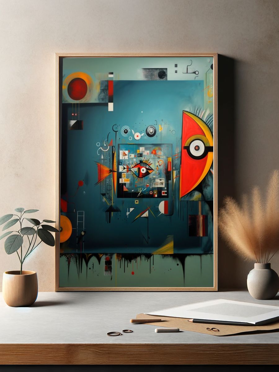 Geometric Eye Abstract Poster. — room view 2