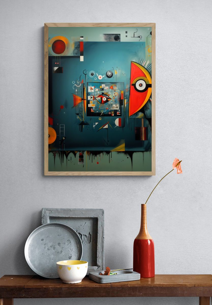 Geometric Eye Abstract Poster. — room view 3