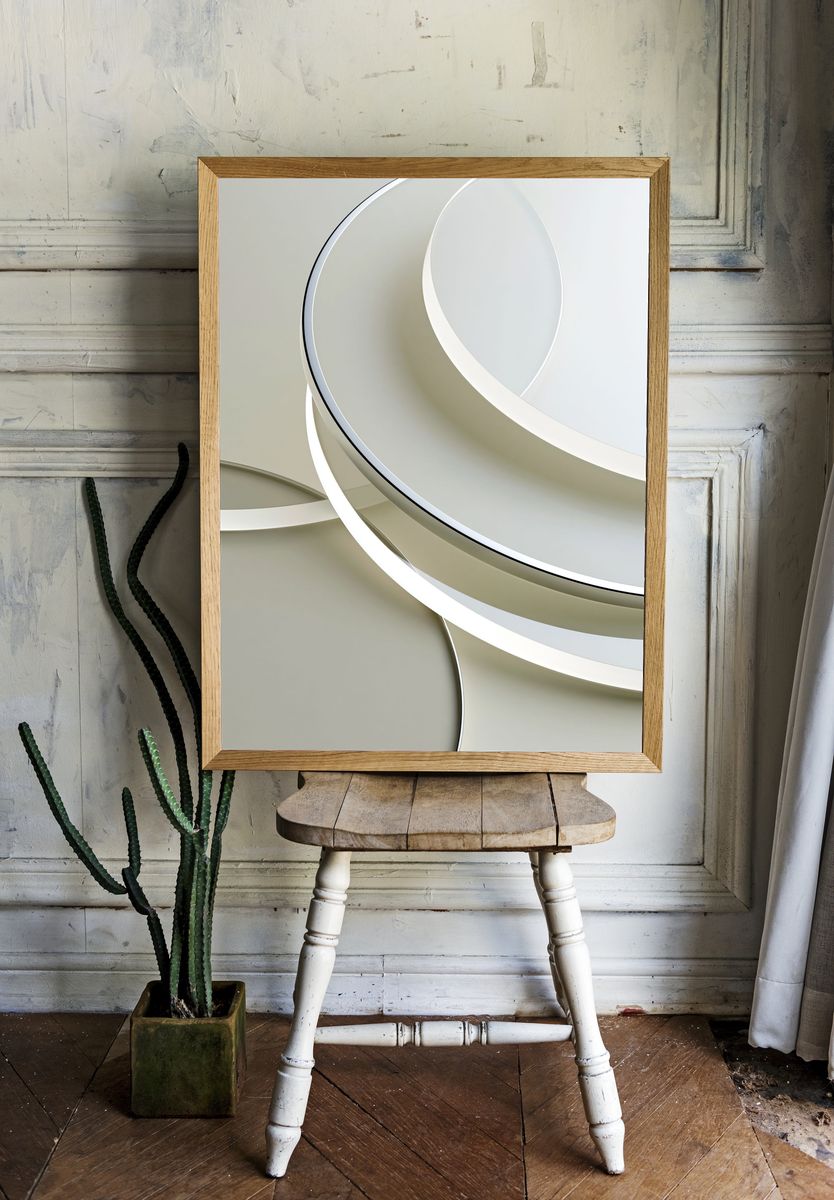 Soft Overlapping Circles Abstract Poster. room preview