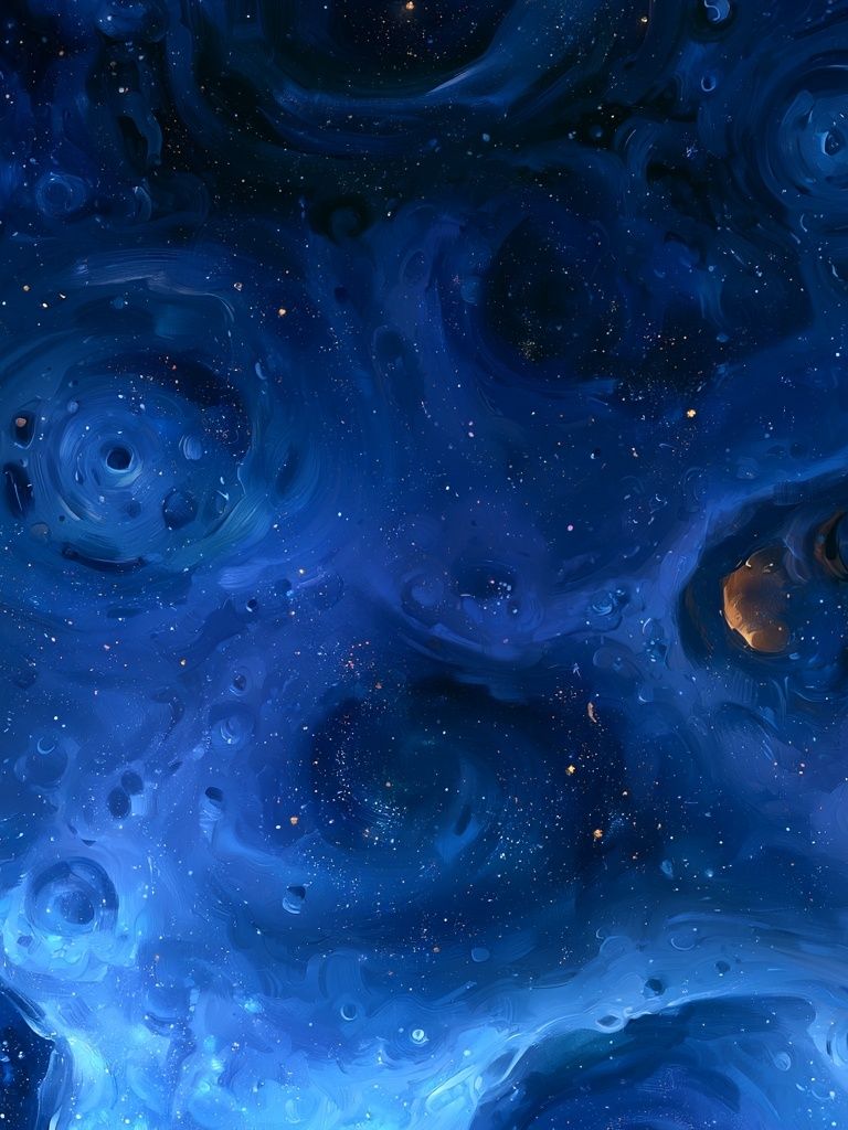 Blue Cosmic Swirls Abstract Poster. poster detail