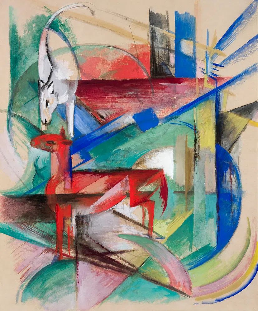 Landscape Animals (1913) painting high. poster — abstract art