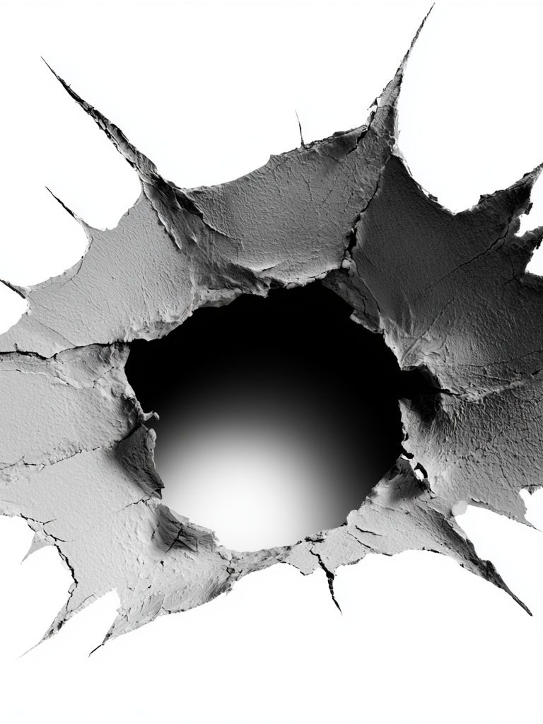 Cracked Wall Hole Abstract Poster. poster detail