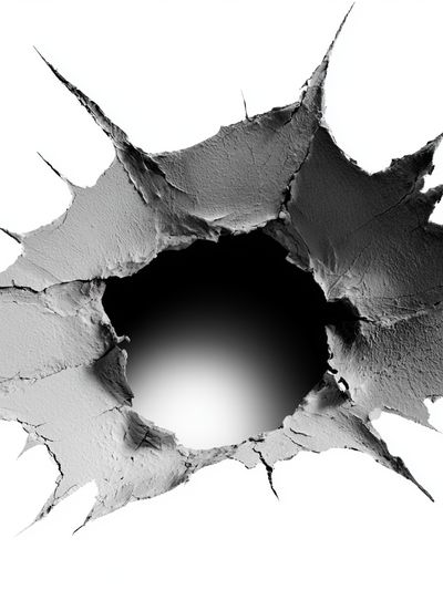 Cracked Wall Hole Abstract Poster. poster