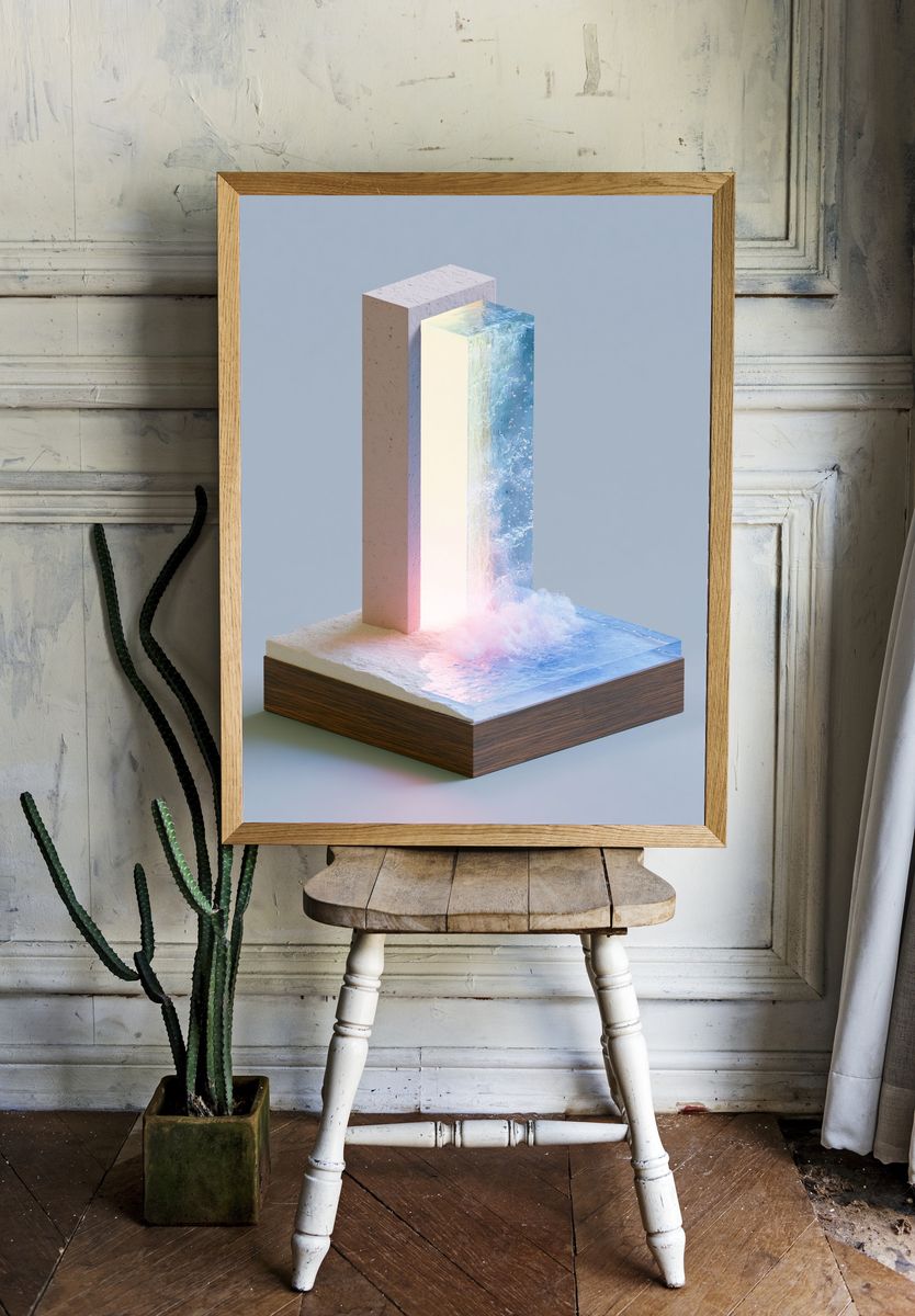 Icy Light Abstract Poster. room preview