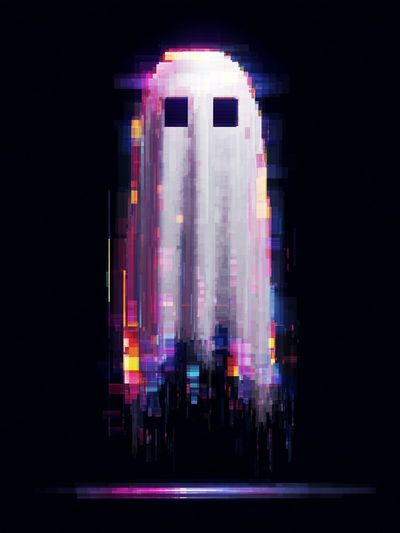 Glitch Ghost Abstract Poster. poster print