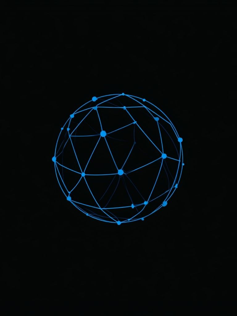 Neon Network Sphere Poster. poster — abstract art