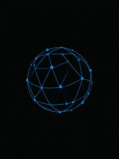Neon Network Sphere Poster. poster