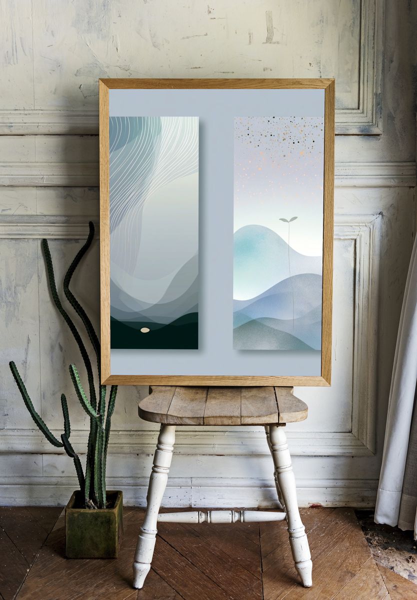 Dreamy Abstract Landscape Poster. — room view 1