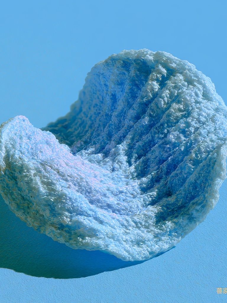 Blue Shell Sculpture Print. poster — abstract art