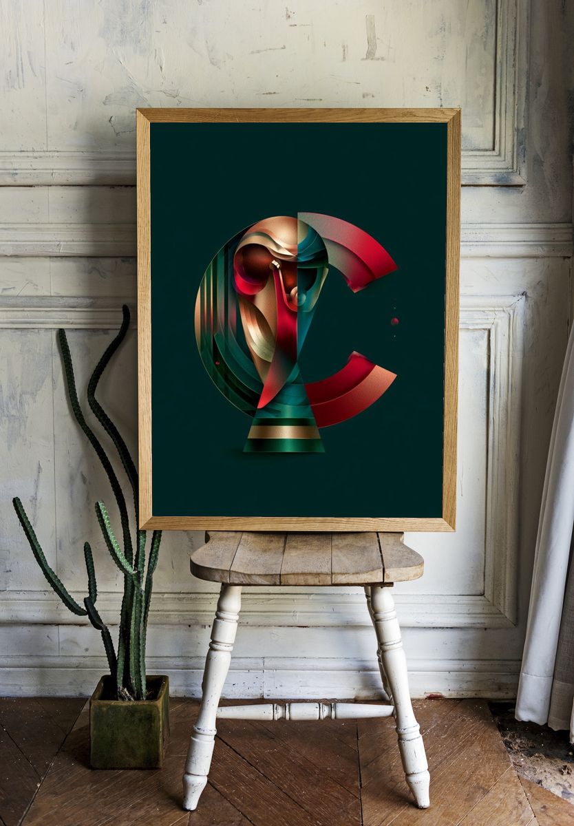 Abstract Letter C Poster. room preview