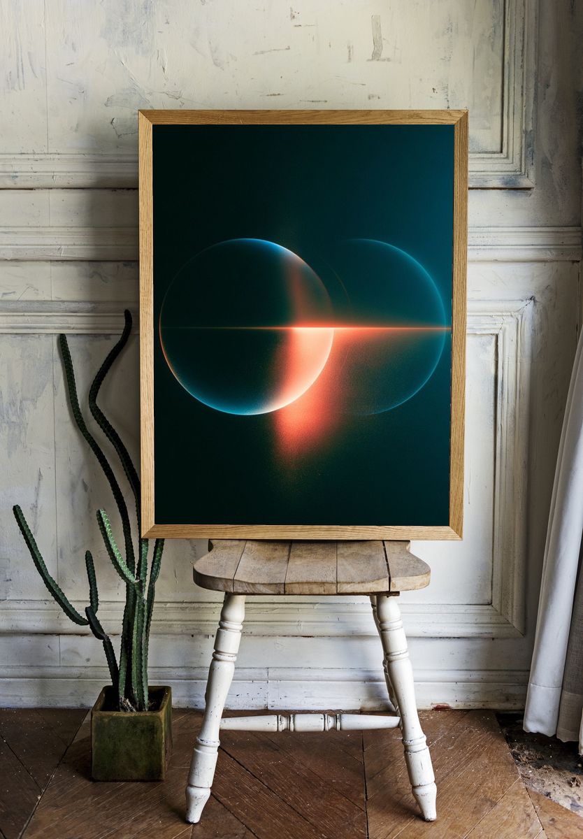 Celestial Orb Glow Abstract Poster. — room view 1