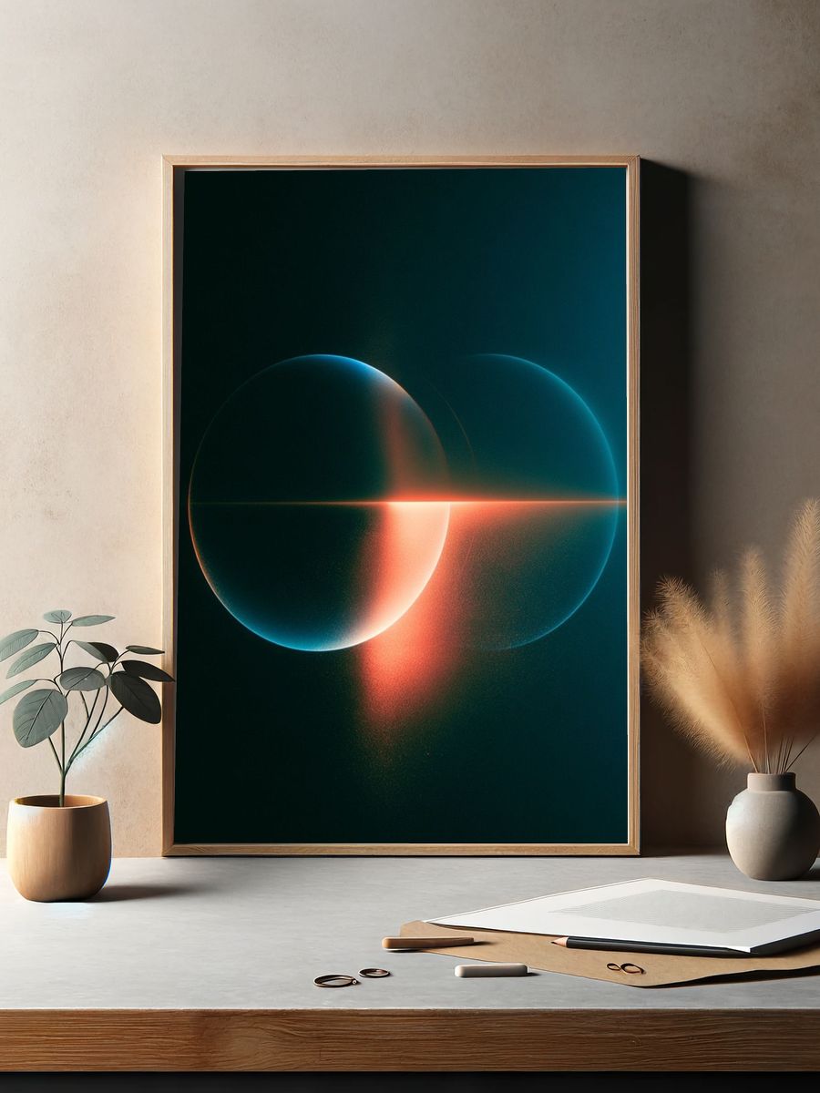 Celestial Orb Glow Abstract Poster. — room view 2
