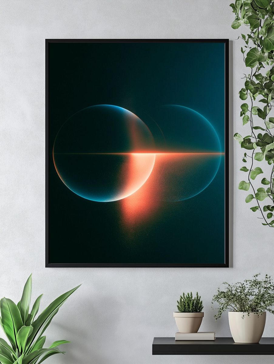 Celestial Orb Glow Abstract Poster. — room view 4