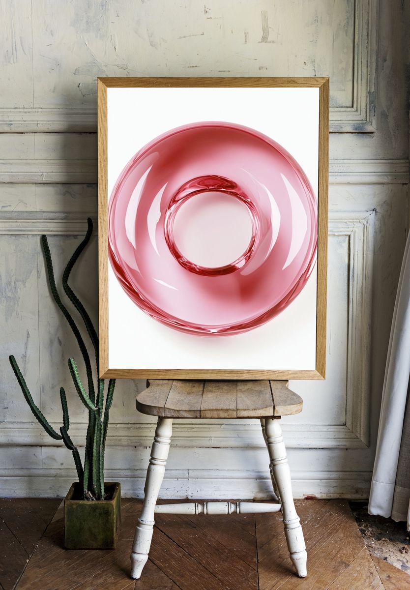 Pink Glass Orb Abstract Poster. — room view 1