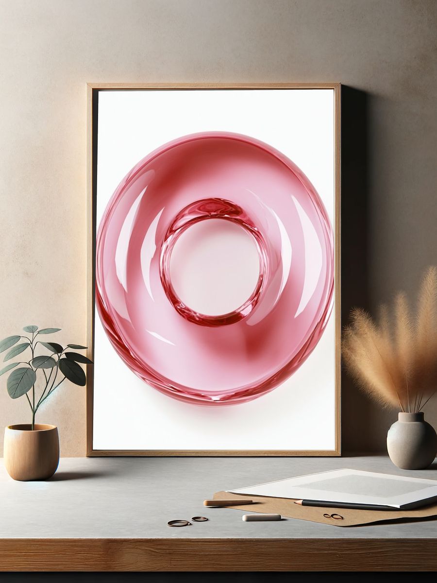 Pink Glass Orb Abstract Poster. — room view 2