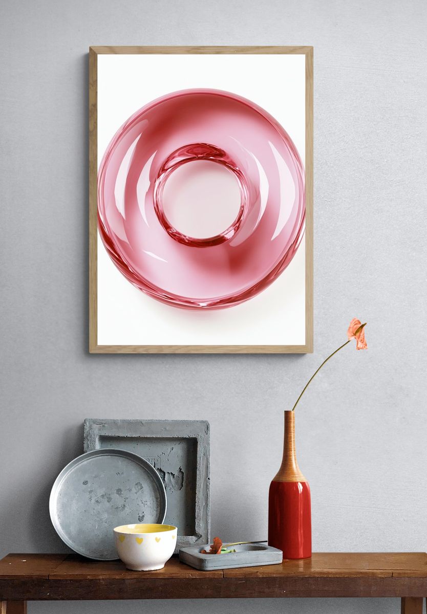 Pink Glass Orb Abstract Poster. — room view 3
