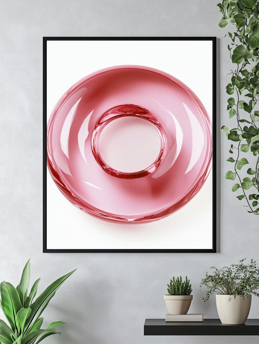 Pink Glass Orb Abstract Poster. — room view 4
