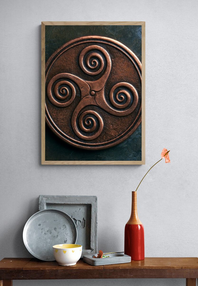 Triskelion Spiral Symbol Print. — room view 3