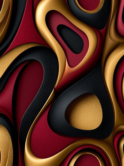 Crimson Gold Abstract Poster.