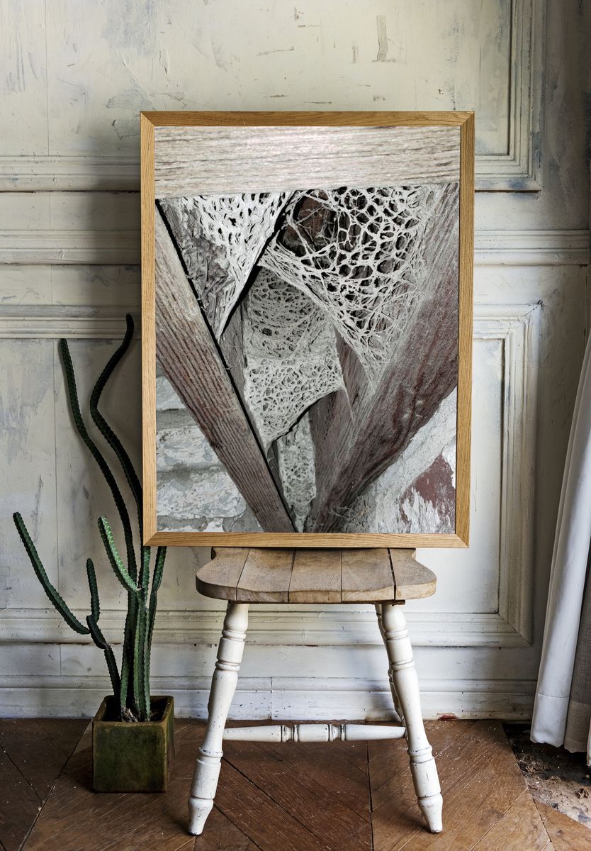 Rustic Wood Texture Abstract Poster. — room view 1