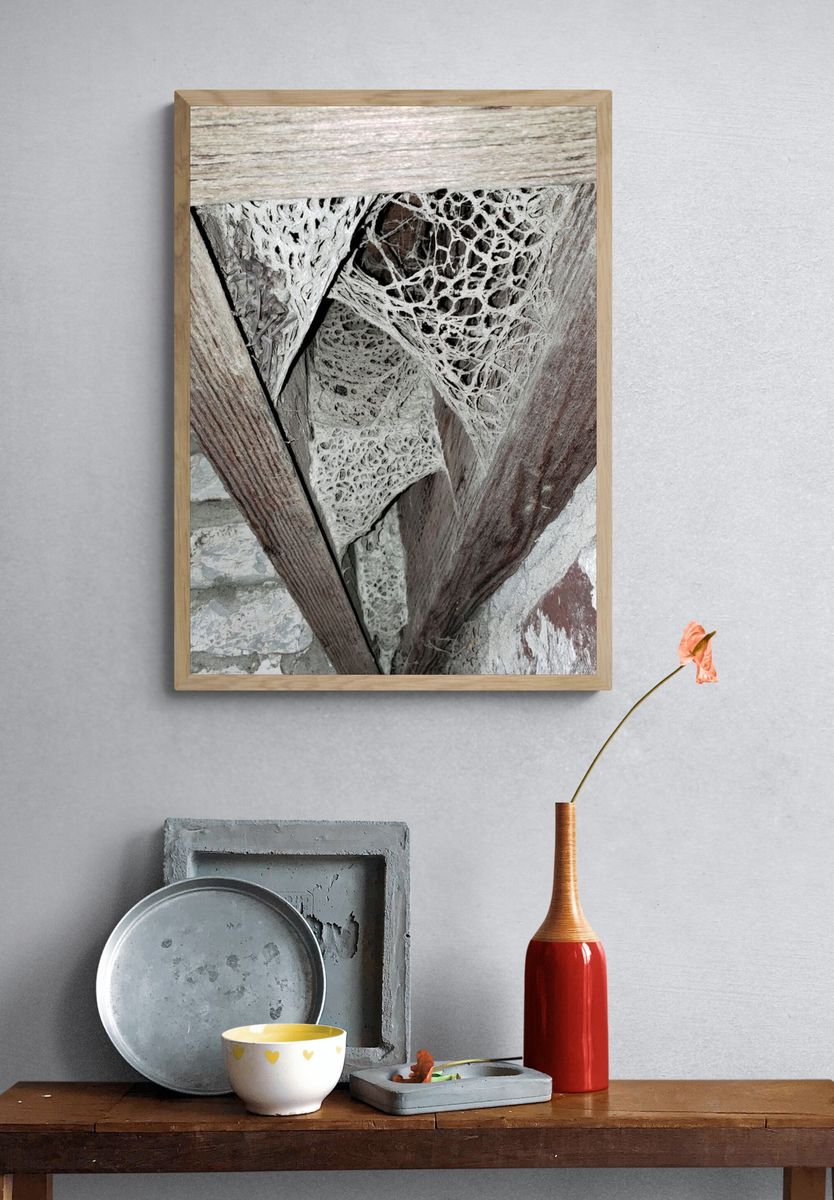 Rustic Wood Texture Abstract Poster. — room view 3