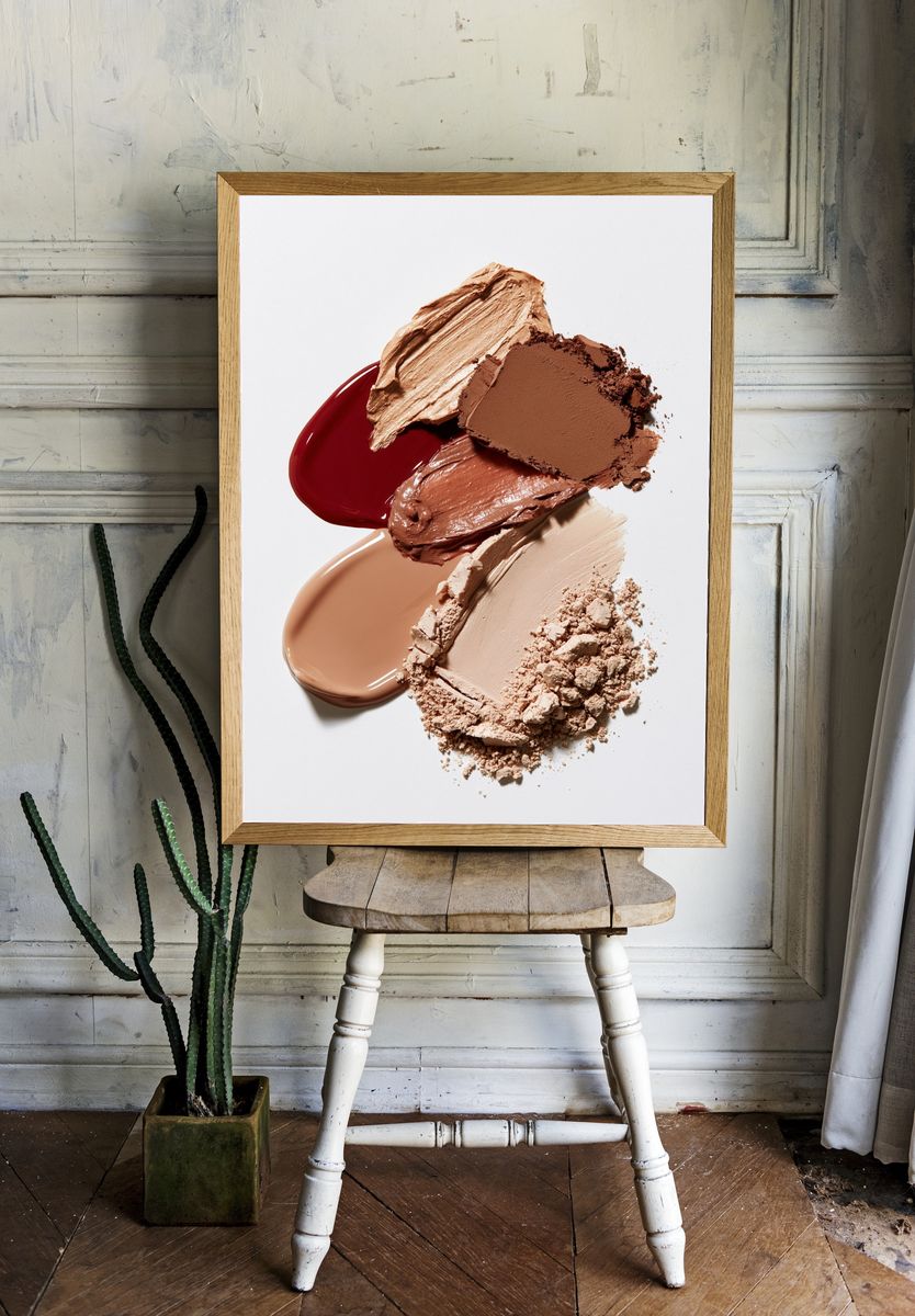 Neutral Makeup Swatches Abstract Print. — room view 1