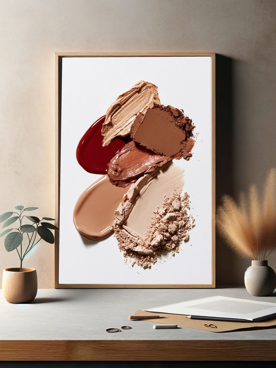 Neutral Makeup Swatches Abstract Print. — room view 2