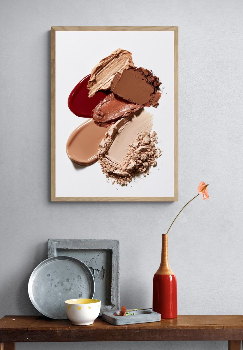 Neutral Makeup Swatches Abstract Print. — room view 3