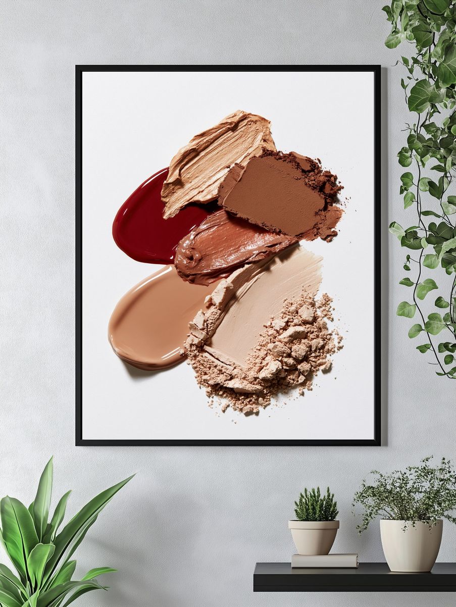 Neutral Makeup Swatches Abstract Print. — room view 4
