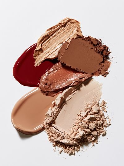 Neutral Makeup Swatches Abstract Print.
