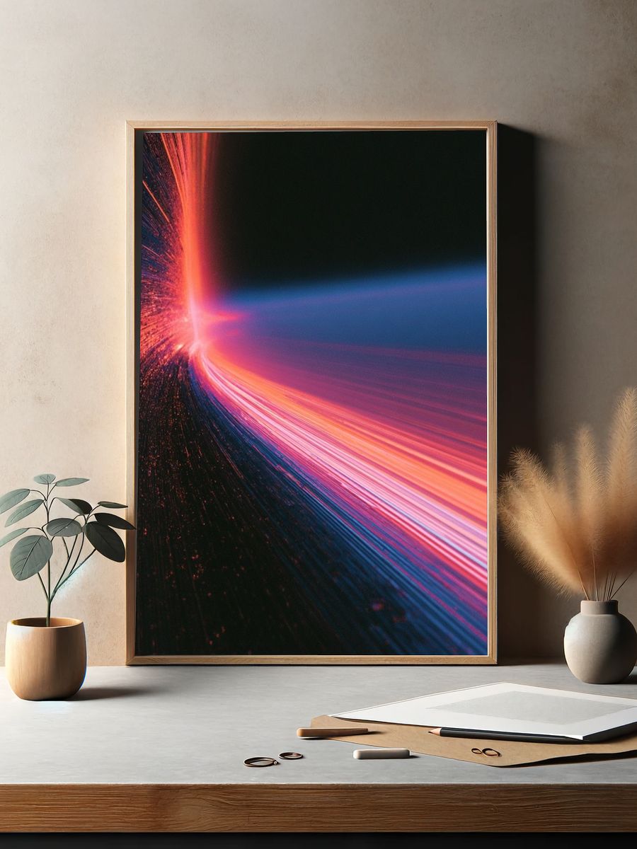 Neon Light Burst Abstract Poster. — room view 2