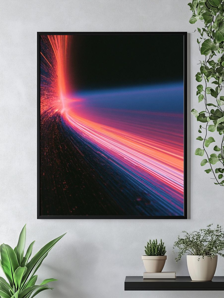 Neon Light Burst Abstract Poster. — room view 4