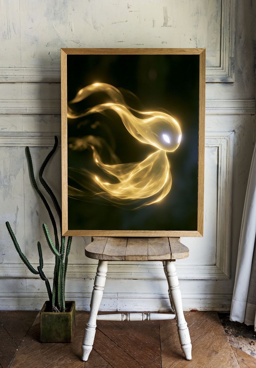 Golden Spirit Abstract Poster. — room view 1