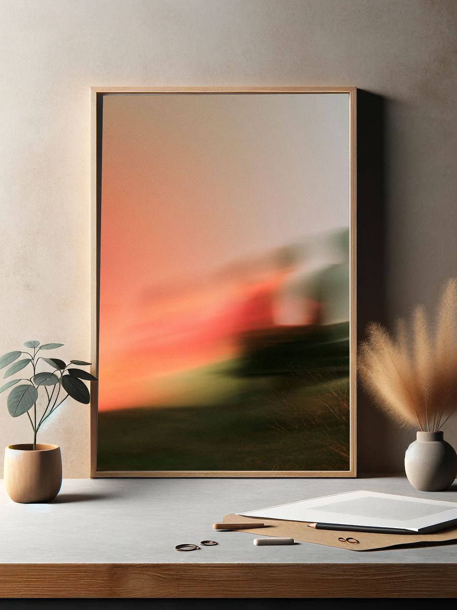 Sunset Blur Abstract Poster. — room view 2