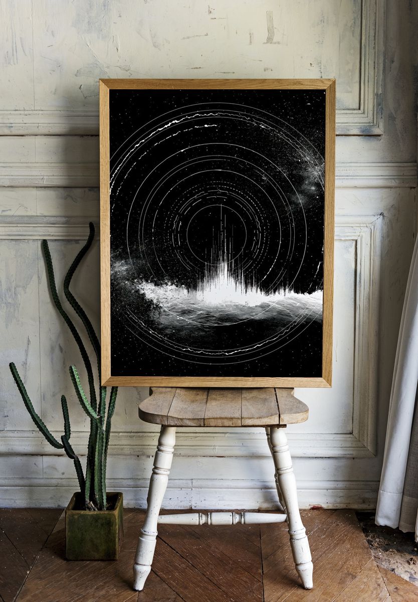 Celestial Orbit Abstract Print. room preview