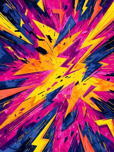 Electric Lightning Burst Abstract Poster. poster print