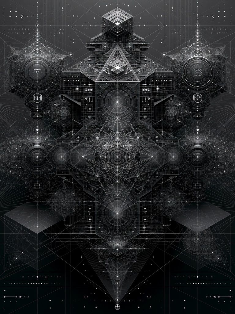 Sacred Geometric Monolith Print. poster detail