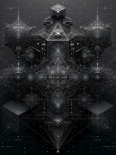 Sacred Geometric Monolith Print. poster