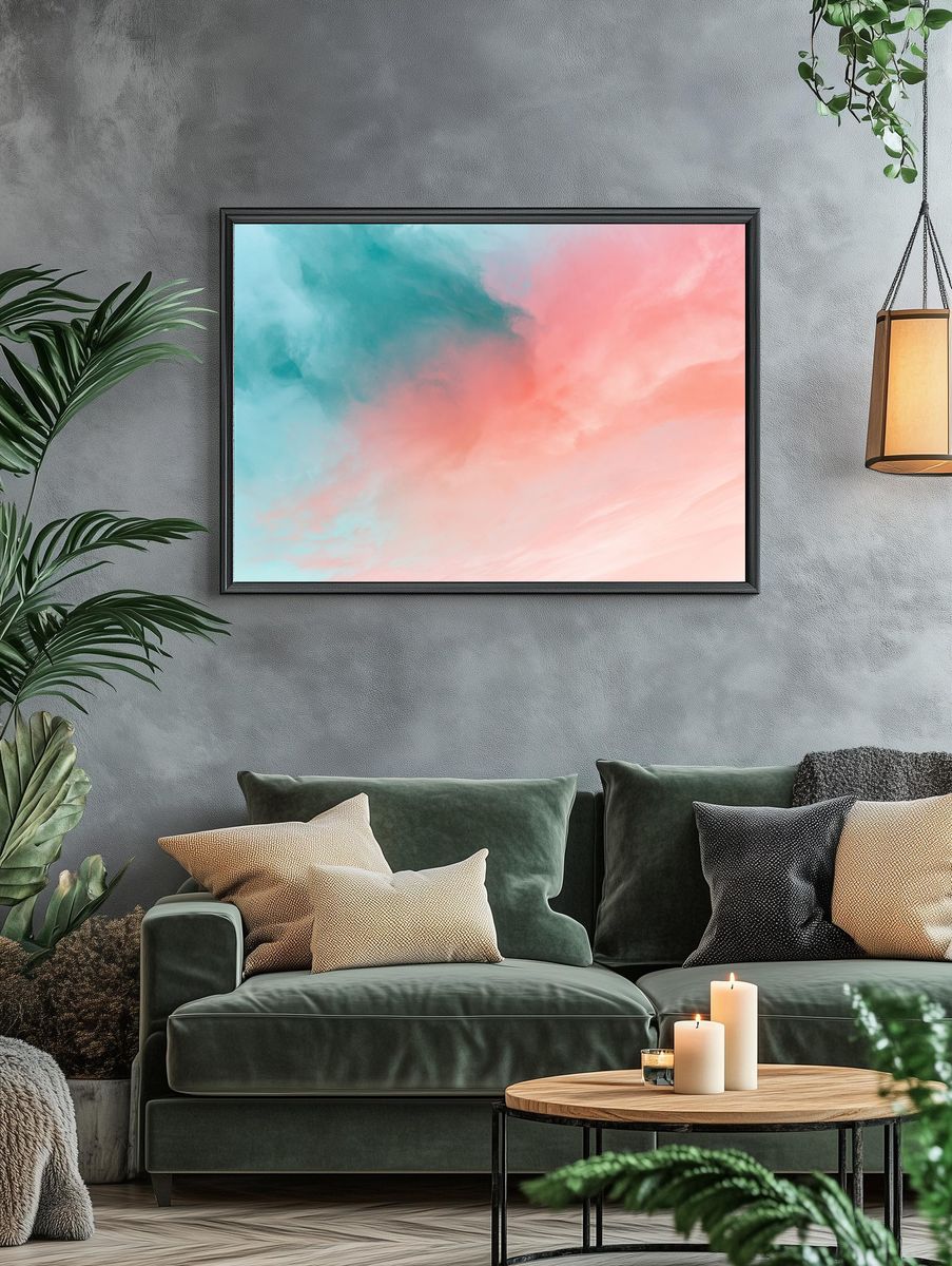 Pastel Cloud Drift Abstract Poster. — room view 4
